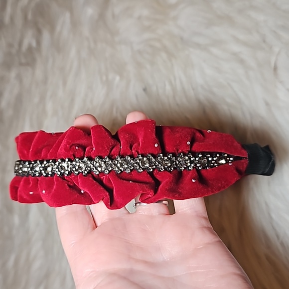 Velvet Rhinestone Headband - Picture 3 of 8